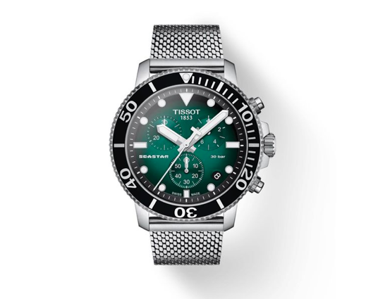 Tissot Seastar 1000 Chronograph Green Dial Watch