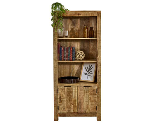 Sutton Solid Wood Bookcase With Doors