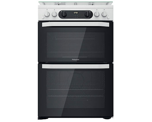Hotpoint HDM67G0CCW/UK Double Cooker with Gas Hob