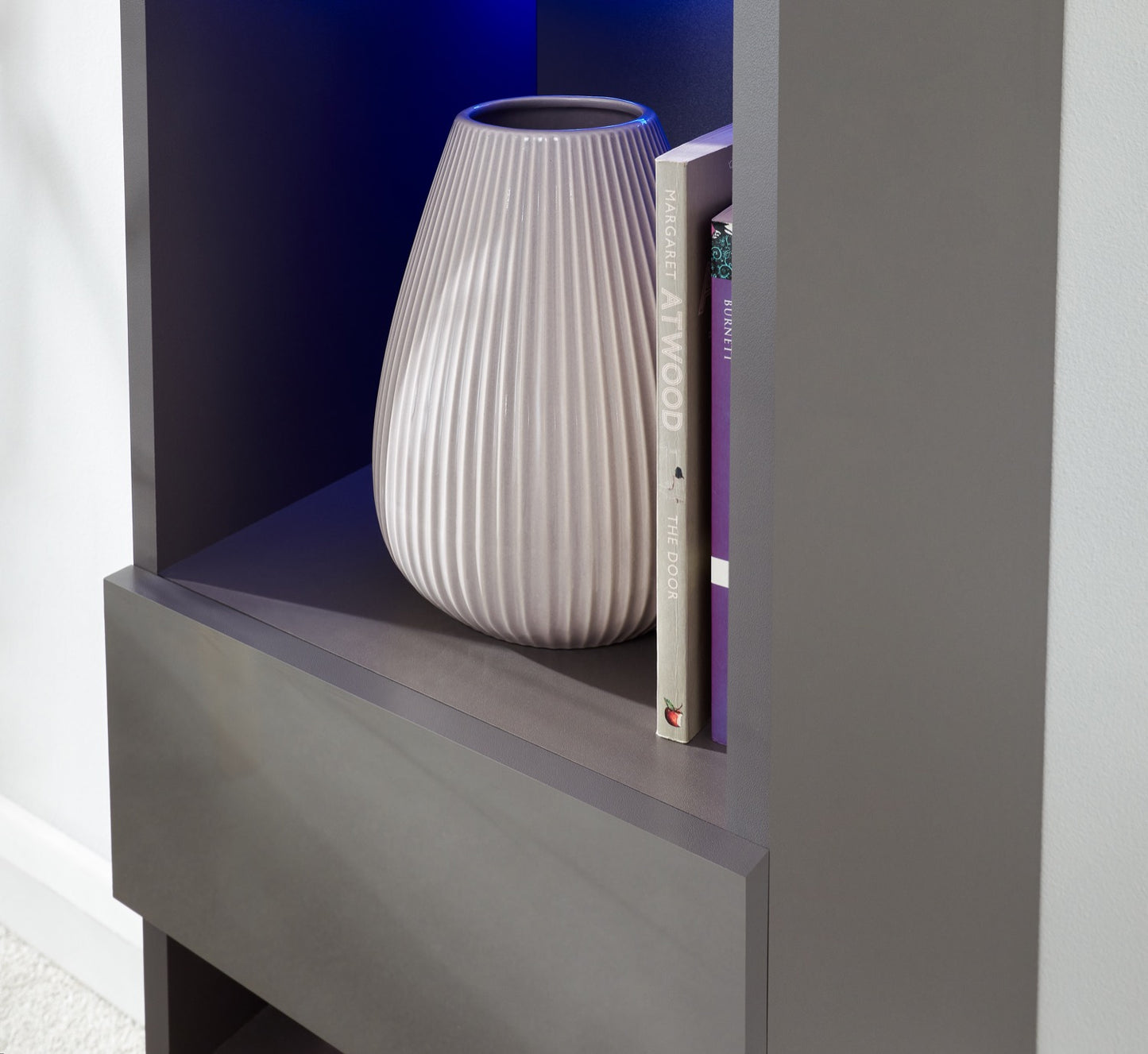 Graze Tall Shelf Unit with LED-Grey