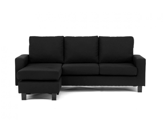 Cora Left Hand Facing Corner Sofa - Black