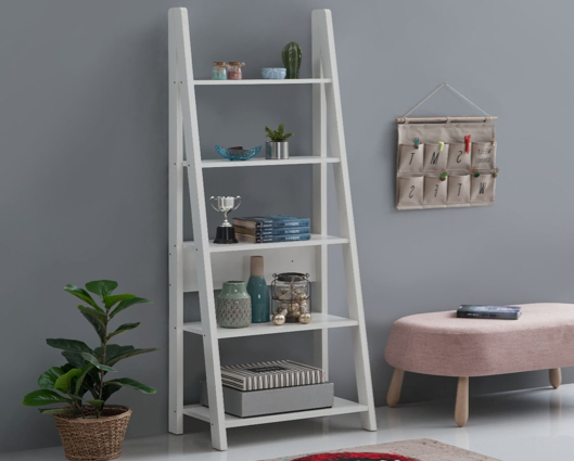 Ladder Bookcase-White