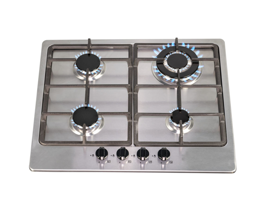 SIA SSG601SS 60cm 4 Burner Gas Hob With Cast Iron Pan Stands Stainless Steel
