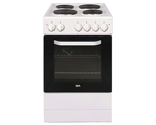 SIA ESCA51W 50cm Single Cavity Electric Cooker with Solid Plate Hob