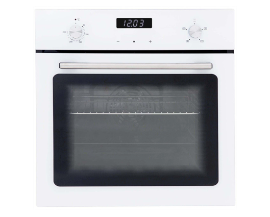 SIA SO103WH 60cm Built-in Single Electric True Fan Oven With Digital Timer White 