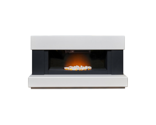 Vera Fireplace Suite 48inch - White/ Charcoal Grey 
