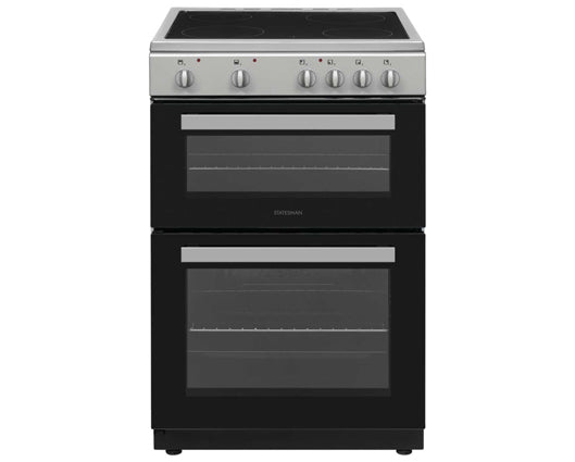 Statesman EDC60S2 60cm Double Electric Oven With Ceramic Hob Silver