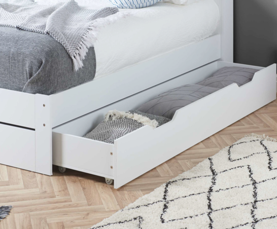 AJ Single Storage Bed- White