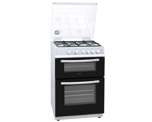 Statesman GDL60W2 60cm Double Gas Oven With Lid White