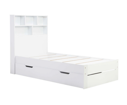 AJ Single Storage Bed- White