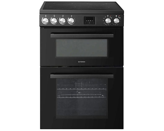 Teknix TKED64B 60cm Twin Cavity Electric Oven with Ceramic Hob
