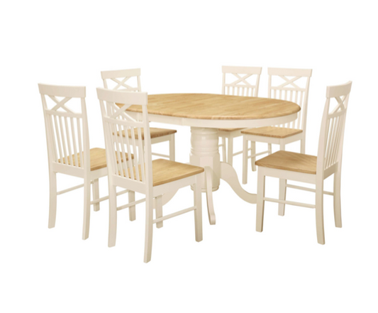 Charlie Round Extending Dining Table & 6 Chairs