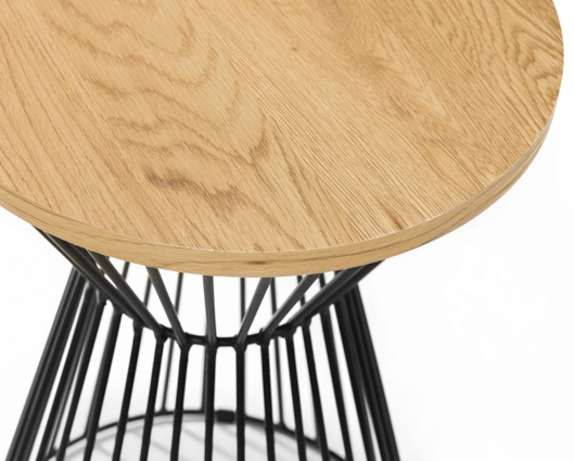 Round Wire Lamp Table - Oak