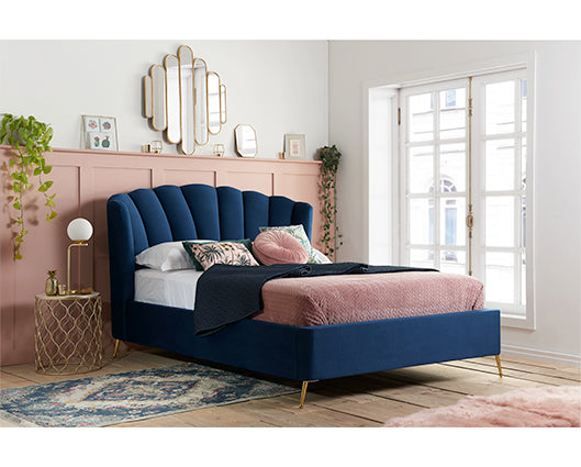 Layla Double Ottoman Bed - Midnight Blue