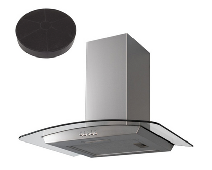 SIA CGH70SS 70cm Curved Glass Chimney Cooker Hood Extractor Fan Stainless Steel
