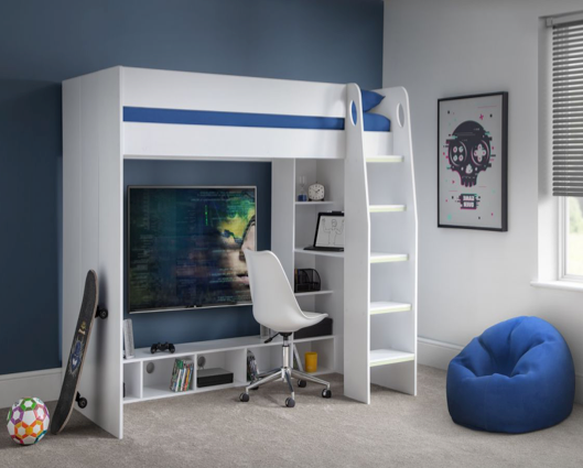 Neillson Gaming Bed With Desk-White