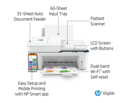 HP DeskJet Plus 4130e All-In-One Wireless Inkjet Printer + Instant Ink