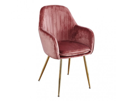 Lonnie Dining Chair Vintage Pink With Gold Legs (Pack of 2)
