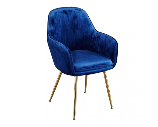 Lonnie Dining Chair Royal Blue With Gold Legs (Pack of 2)