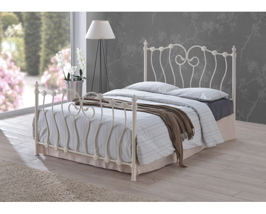 Eloisa Small Double Bed Frame-Ivory