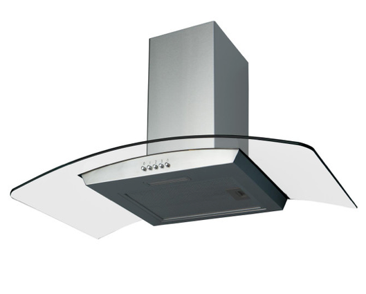 SIA CGH80SS 80cm Curved Glass Cooker Hood Extractor Fan Stainless Steel