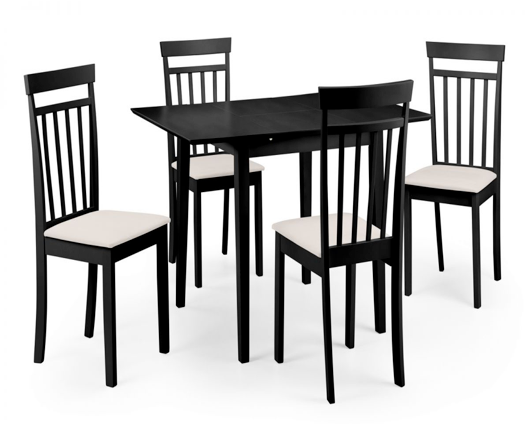 Ruth Black Table & 4 Cooper Black Dining Chairs (Set)