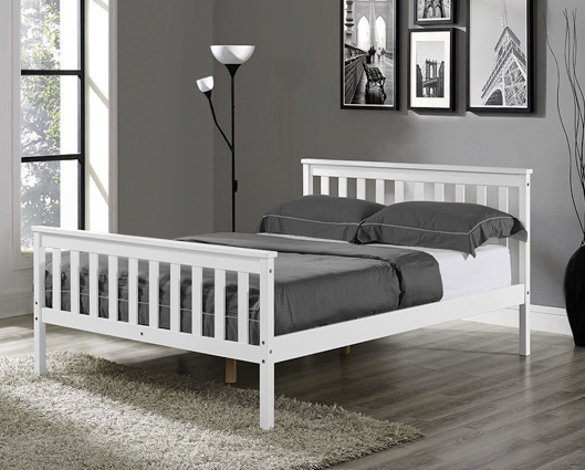 Matteo Single Bed High Foot End - White