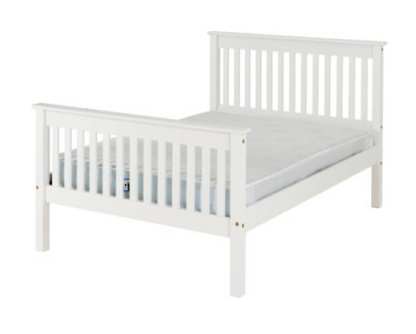 Matteo 4'6" Bed High Foot End - White