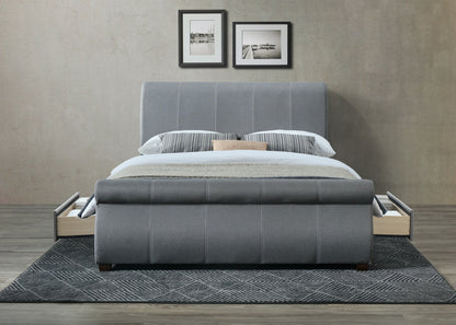 Lois King Bed - Grey