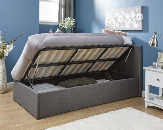 Serena Single Side Lift Ottoman Bed-Grey