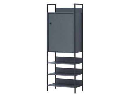 Zulu Storage Cabinet with 1 Door & 3 Shelves-Dark Grey