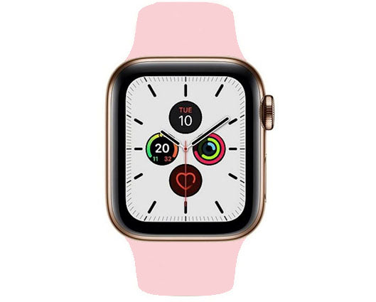Refurbished Apple Watch Series 5 44mm Stainless Gold with Pink Sport Band