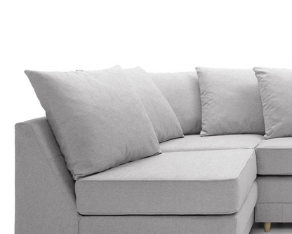 Poppy Left Hand Facing Corner Sofa - Light Grey