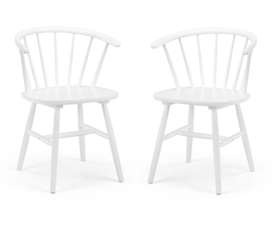 Macsen Dining Chairs- White (Pair)