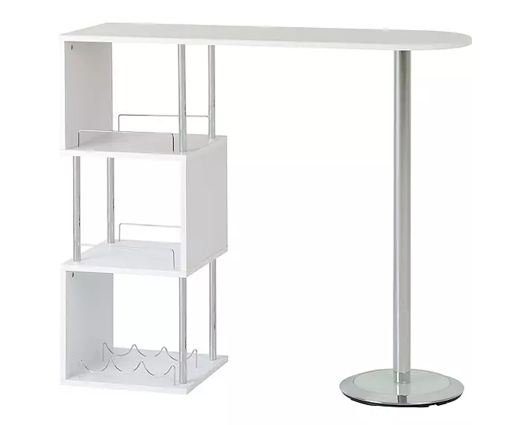 Cullen Home Bar Table - White/Chrome