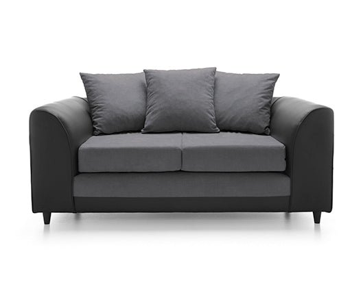 Dan 2 Seater Sofa- Black & Charcoal