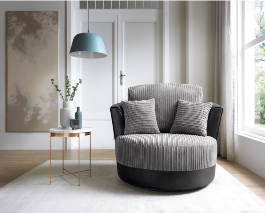 Sofia Swivel Chair - Black & Grey