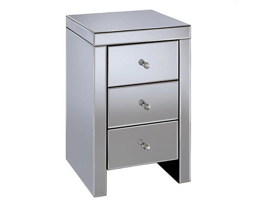 Saxen 3 Drawer Bedside Table - Mirrored
