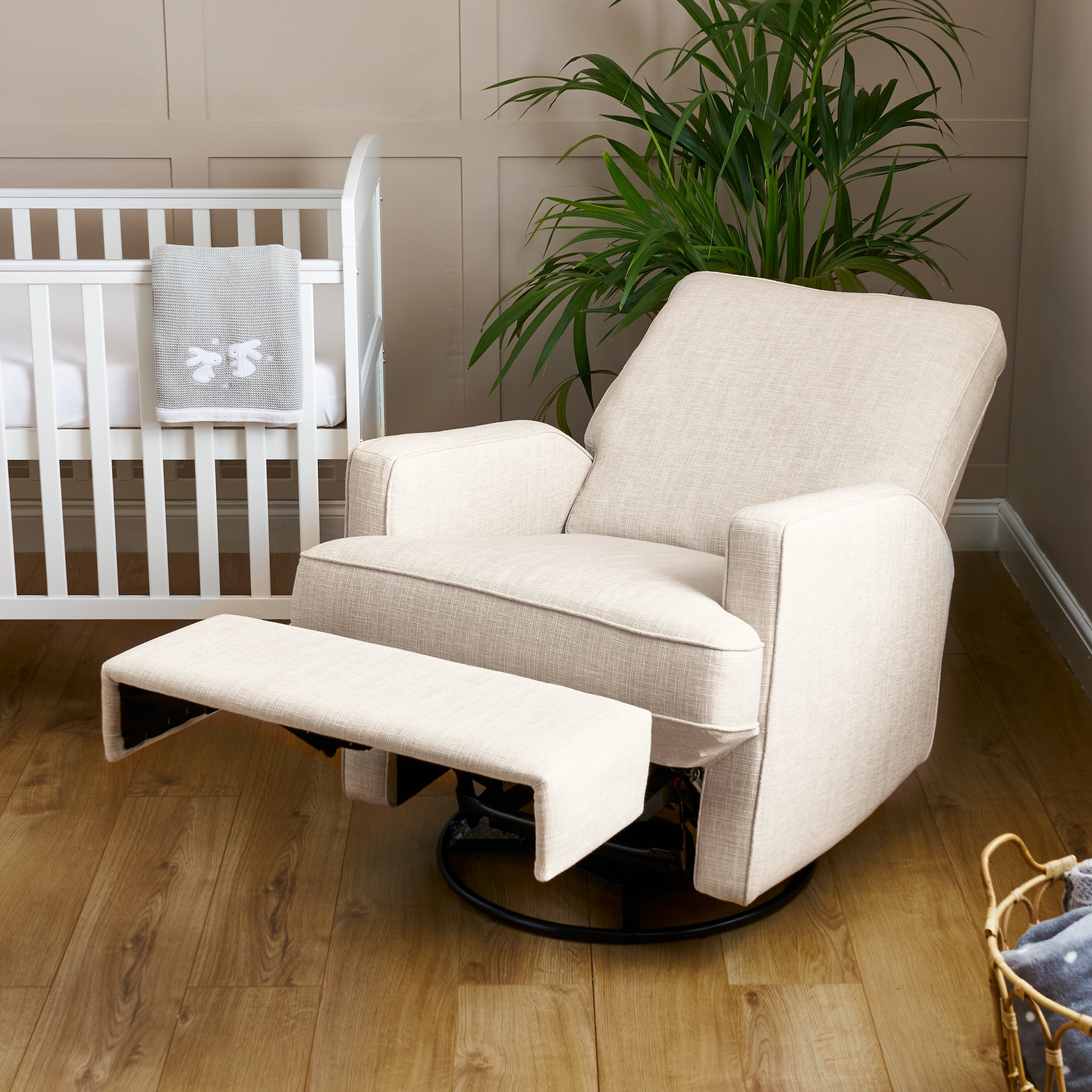 Mia Swivel Glider Recliner Chair Oatmeal