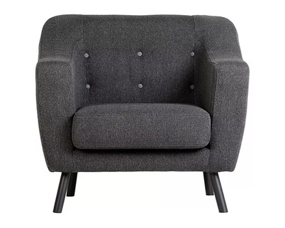 Arica 1 Seater Sofa - Dark Grey Fabric