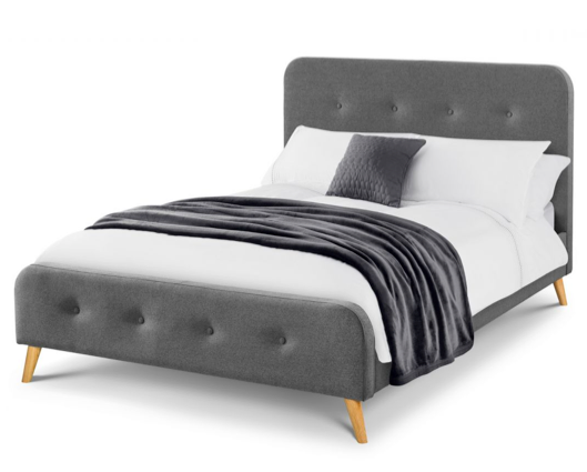 Atara Curved Retro King Bed - Grey