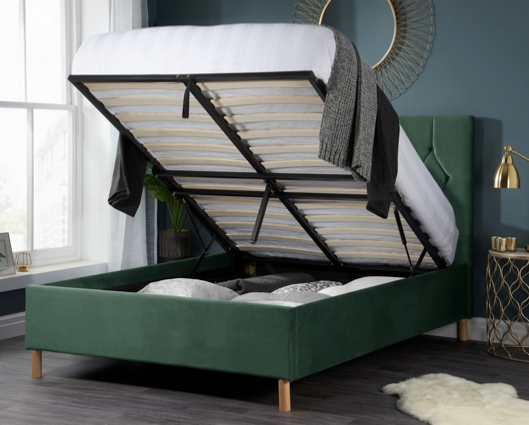 Luxton Ottoman Small Double Bed - Green