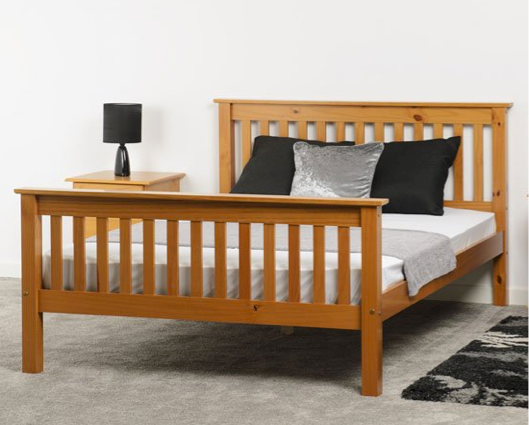 Matteo Single Bed High Foot End - Antique Pine