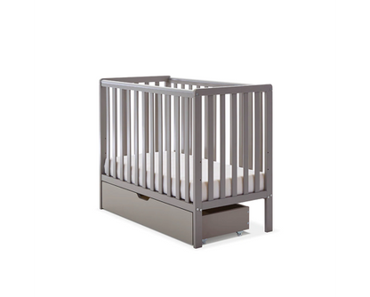 Space Saver Cot, Under Drawer & Eco Plus Foam Mattress-Taupe Grey