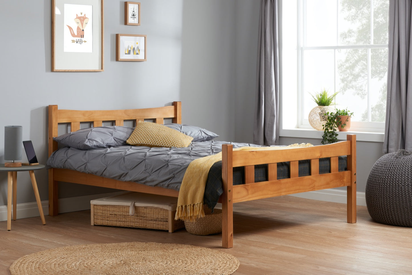 Mulberry Double Bed - Pine