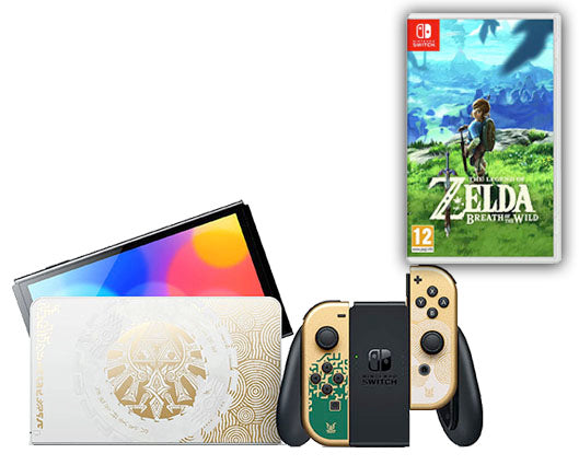 Nintendo Switch Limited Edition Zelda OLED Console with The Legend of Zelda: The Breath of the Wild
