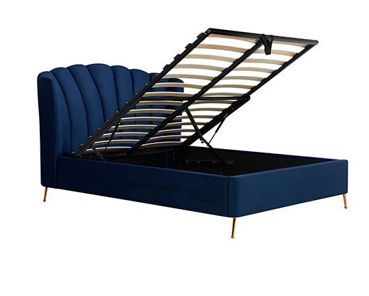 Layla Double Ottoman Bed - Midnight Blue