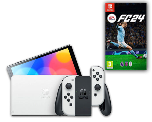 Nintendo Switch OLED White Console with EA Sports FC24
