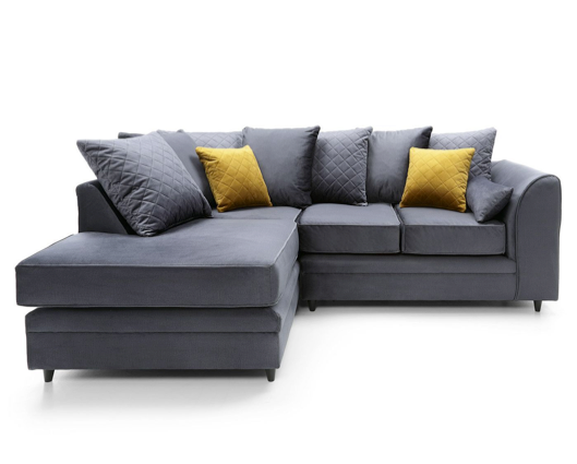 Chevelle Left Hand Facing Corner Sofa - Dark Grey