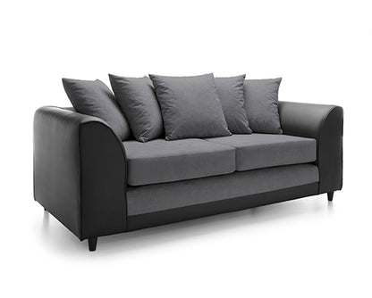 Dan 3 Seater Sofa - Black & Charcoal